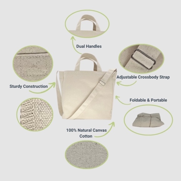 Reusable Grocery Canvas Cotton Thick Large Bag - Eco-Friendly - Picture 4 of 12